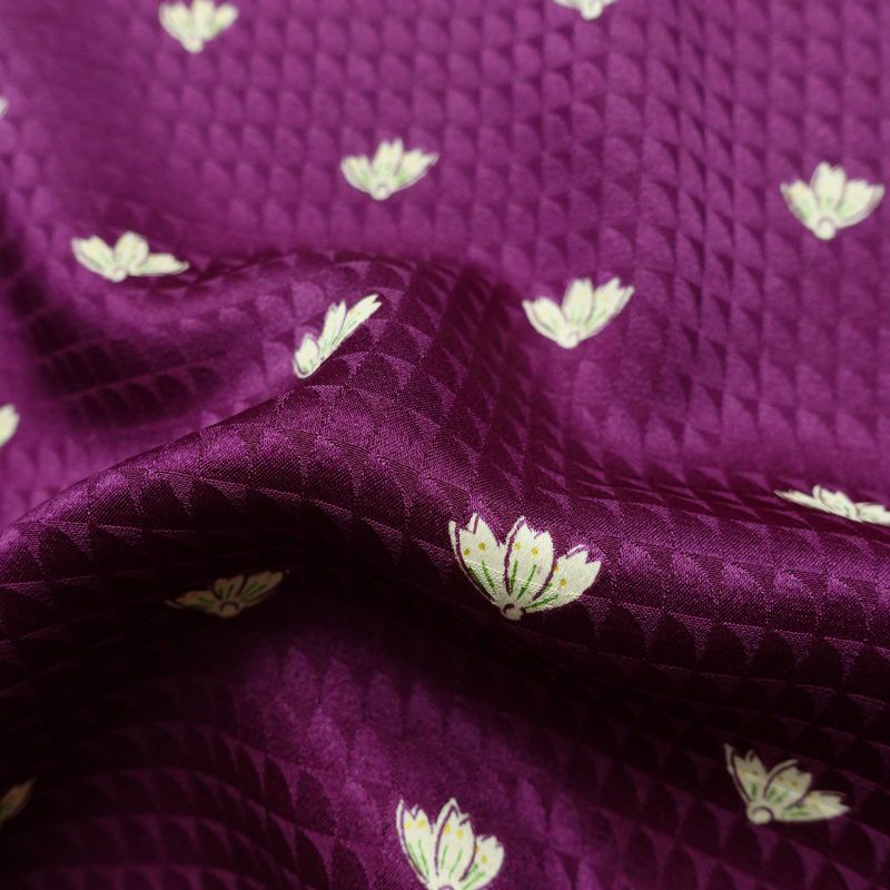 小紋 付下小紋 正絹 花柄 袷仕立て 身丈160cm 裄丈64.5cm リサイクル着物 着物 紫・藤色_画像21