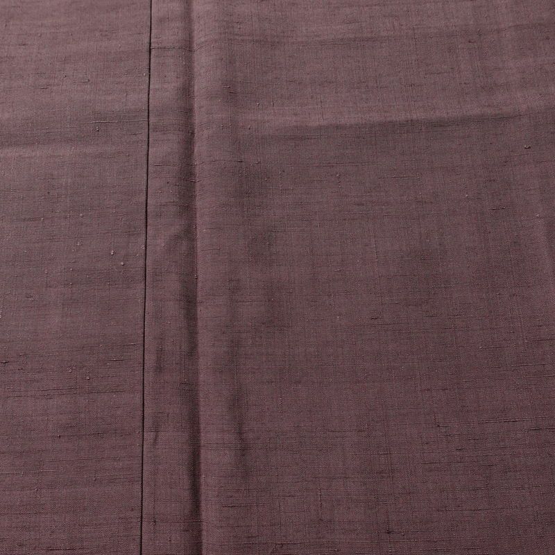 紬 良品 しつけ糸付き 正絹 無地 袷仕立て 身丈155cm 裄丈63.5cm リサイクル着物 着物 くすみパープル シンプル 紫・藤色_画像6
