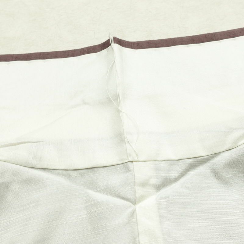 紬 良品 しつけ糸付き 正絹 無地 袷仕立て 身丈155cm 裄丈63.5cm リサイクル着物 着物 くすみパープル シンプル 紫・藤色_画像20