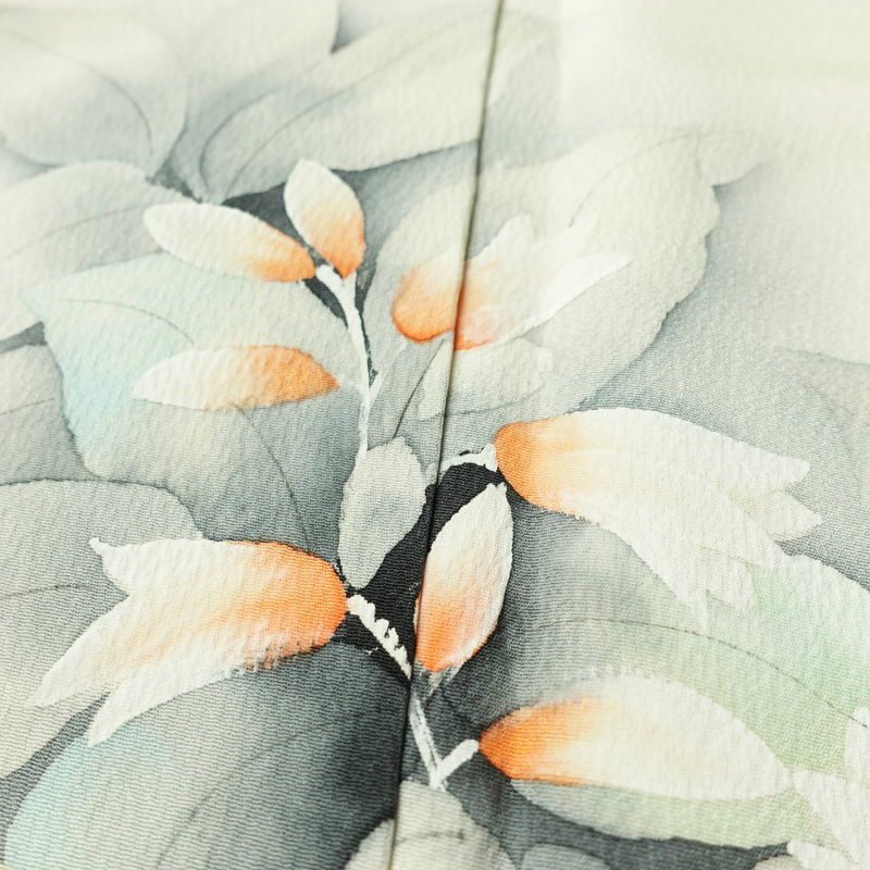 付け下げ 正絹 木の葉・植物柄 袷仕立て 身丈154.5cm 裄丈62cm リサイクル着物 着物 入学式 卒業式 七五三 お宮参り フォーマル ピンク_画像7