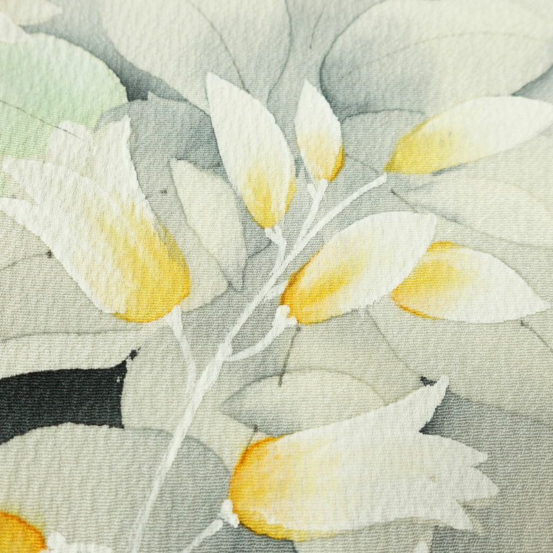 付け下げ 正絹 木の葉・植物柄 袷仕立て 身丈154.5cm 裄丈62cm リサイクル着物 着物 入学式 卒業式 七五三 お宮参り フォーマル ピンク_画像8