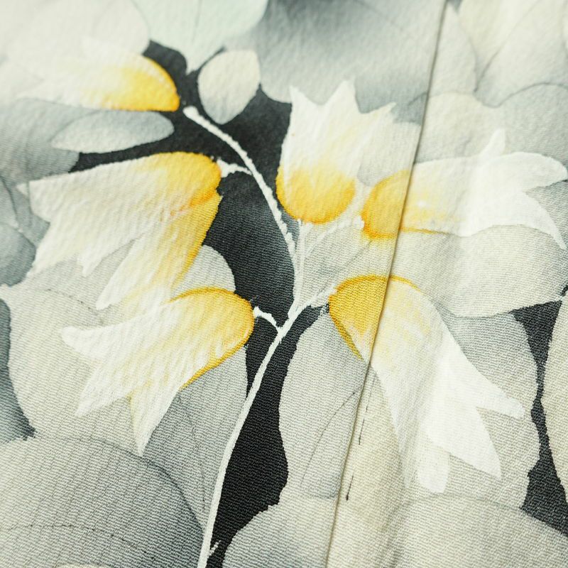 付け下げ 正絹 木の葉・植物柄 袷仕立て 身丈154.5cm 裄丈62cm リサイクル着物 着物 入学式 卒業式 七五三 お宮参り フォーマル ピンク_画像10