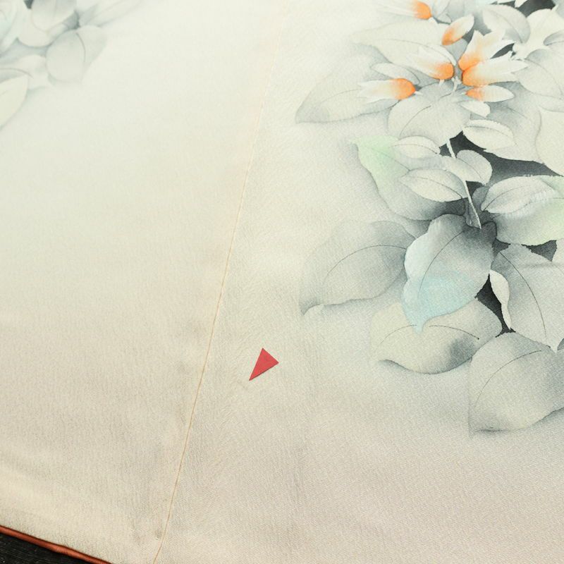 付け下げ 正絹 木の葉・植物柄 袷仕立て 身丈154.5cm 裄丈62cm リサイクル着物 着物 入学式 卒業式 七五三 お宮参り フォーマル ピンク_画像12