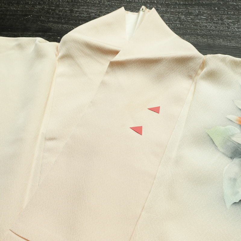 付け下げ 正絹 木の葉・植物柄 袷仕立て 身丈154.5cm 裄丈62cm リサイクル着物 着物 入学式 卒業式 七五三 お宮参り フォーマル ピンク_画像16