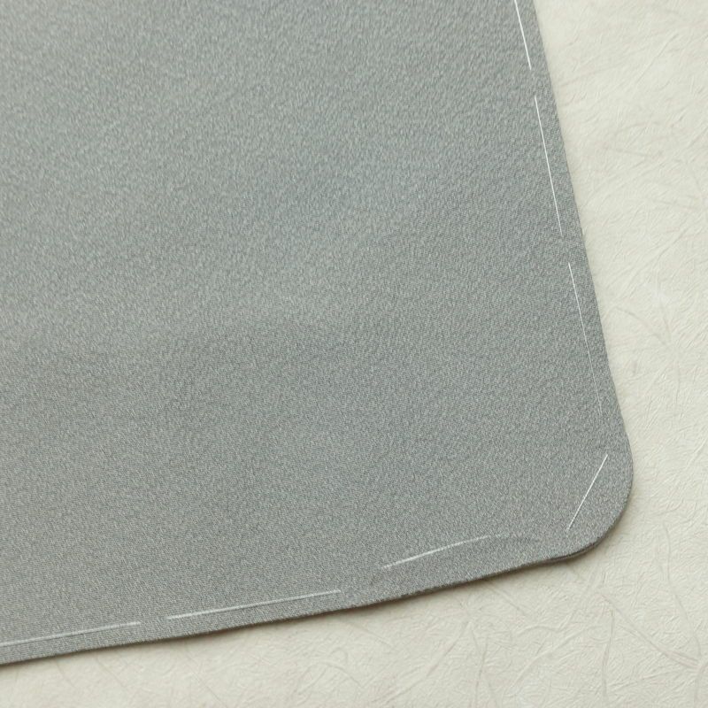 色無地 しつけ糸付き 縮緬 一つ紋付き 正絹 無地 袷仕立て 身丈158cm 裄丈64cm リサイクル着物 着物 お茶会 フォーマル シンプル グレー_画像17