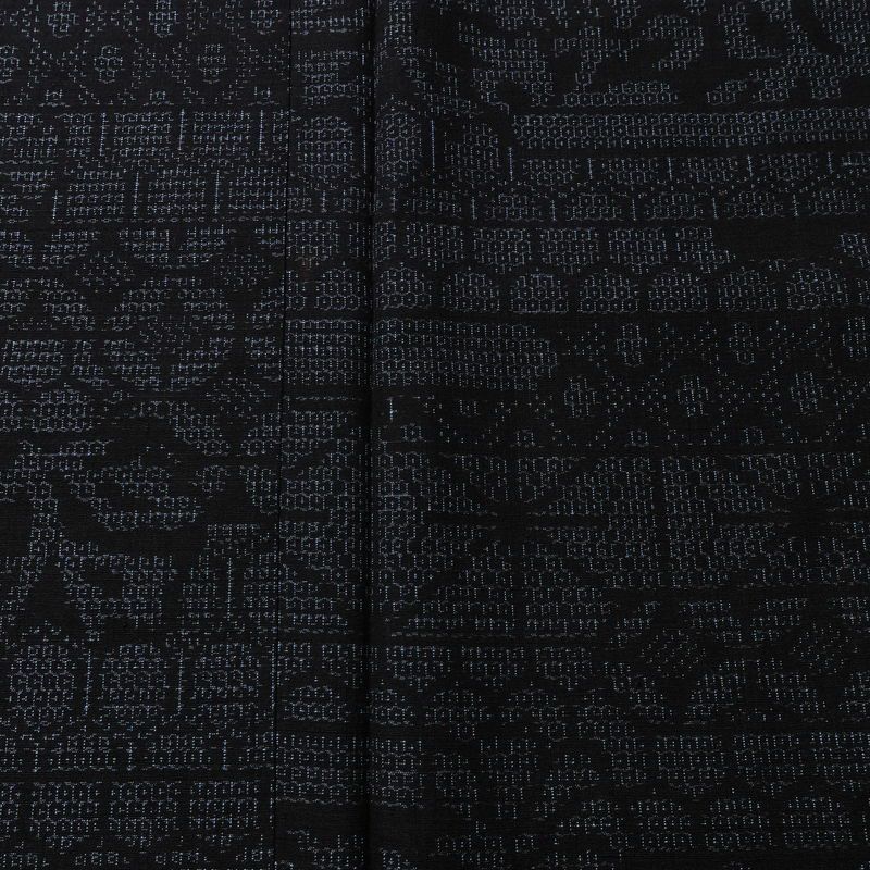 結城紬 紬 証紙あり しつけ糸付き 正絹 古典柄 袷仕立て 身丈149.5cm 裄丈65cm リサイクル着物 着物 青・紺_画像6