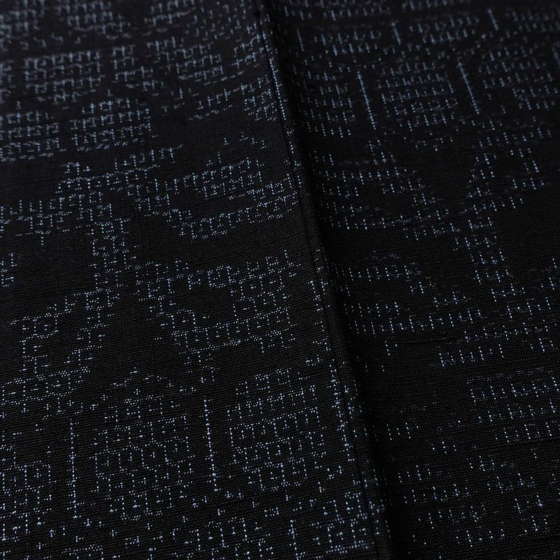 結城紬 紬 証紙あり しつけ糸付き 正絹 古典柄 袷仕立て 身丈149.5cm 裄丈65cm リサイクル着物 着物 青・紺_画像9