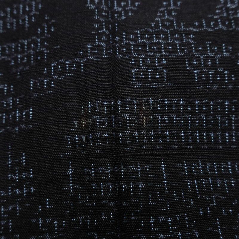 結城紬 紬 証紙あり しつけ糸付き 正絹 古典柄 袷仕立て 身丈149.5cm 裄丈65cm リサイクル着物 着物 青・紺_画像15