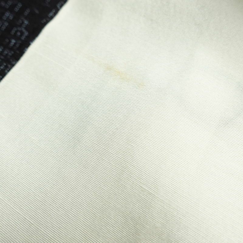 結城紬 紬 証紙あり しつけ糸付き 正絹 古典柄 袷仕立て 身丈149.5cm 裄丈65cm リサイクル着物 着物 青・紺_画像18