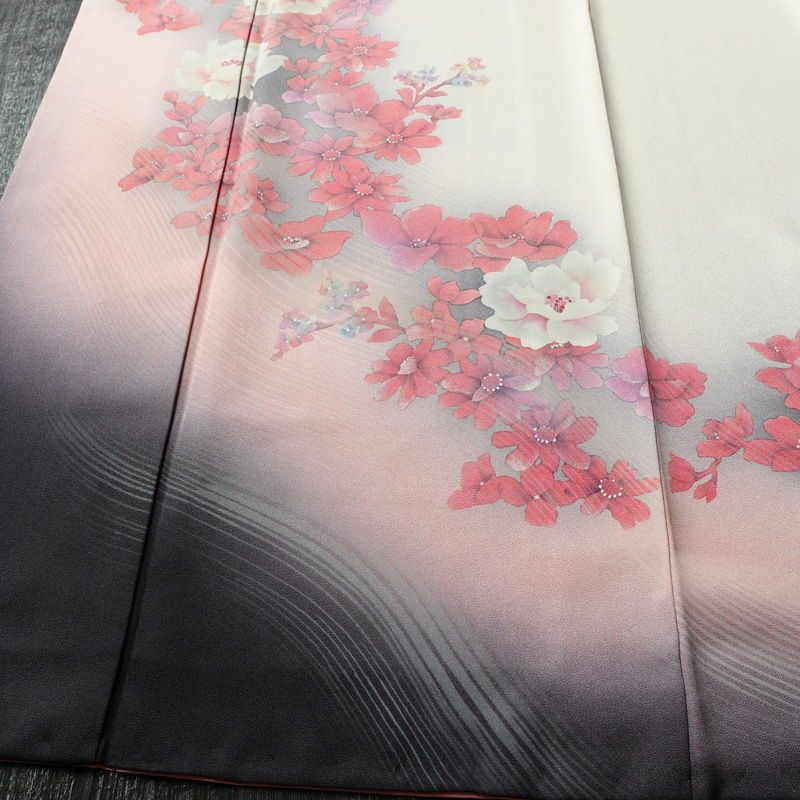 付け下げ 正絹 花柄 袷仕立て 身丈161cm 裄丈65cm リサイクル着物 着物 入学式 卒業式 七五三 お宮参り フォーマル シンプル 上品 ピンク_画像4