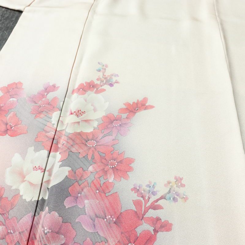 付け下げ 正絹 花柄 袷仕立て 身丈161cm 裄丈65cm リサイクル着物 着物 入学式 卒業式 七五三 お宮参り フォーマル シンプル 上品 ピンク_画像5