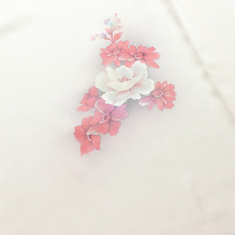 付け下げ 正絹 花柄 袷仕立て 身丈161cm 裄丈65cm リサイクル着物 着物 入学式 卒業式 七五三 お宮参り フォーマル シンプル 上品 ピンク_画像13