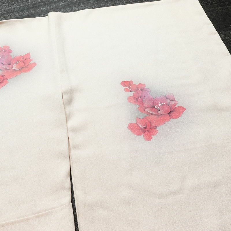 付け下げ 正絹 花柄 袷仕立て 身丈161cm 裄丈65cm リサイクル着物 着物 入学式 卒業式 七五三 お宮参り フォーマル シンプル 上品 ピンク_画像14