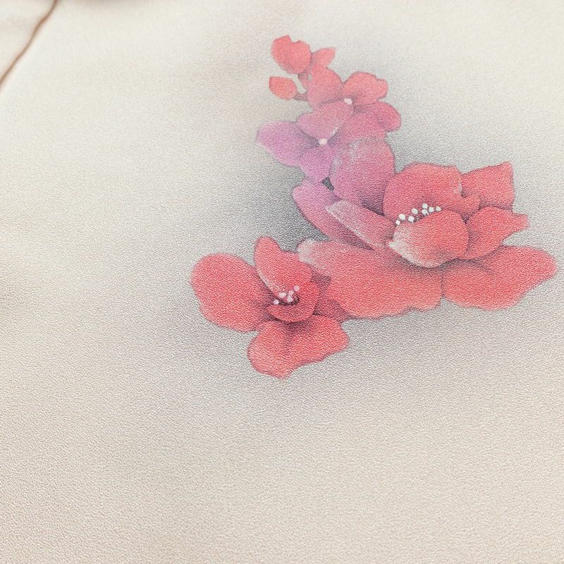 付け下げ 正絹 花柄 袷仕立て 身丈161cm 裄丈65cm リサイクル着物 着物 入学式 卒業式 七五三 お宮参り フォーマル シンプル 上品 ピンク_画像18