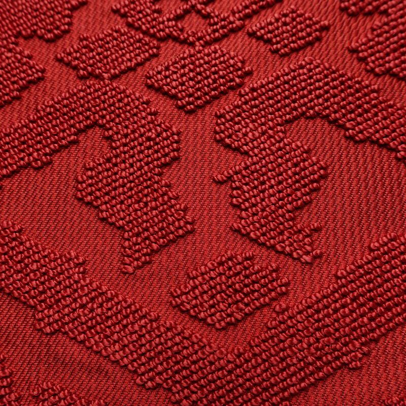 名古屋帯 太鼓柄 良品 正絹 幾何学柄・抽象柄 名古屋仕立て なごや帯 リサイクル帯 帯 シンプル 赤・朱_画像4