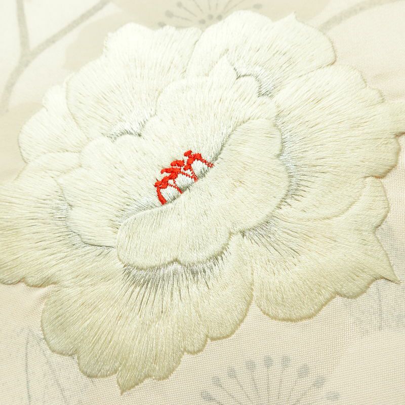 名古屋帯 太鼓柄 正絹 花柄 名古屋仕立て なごや帯 リサイクル帯 帯 刺繍 ピンク_画像3