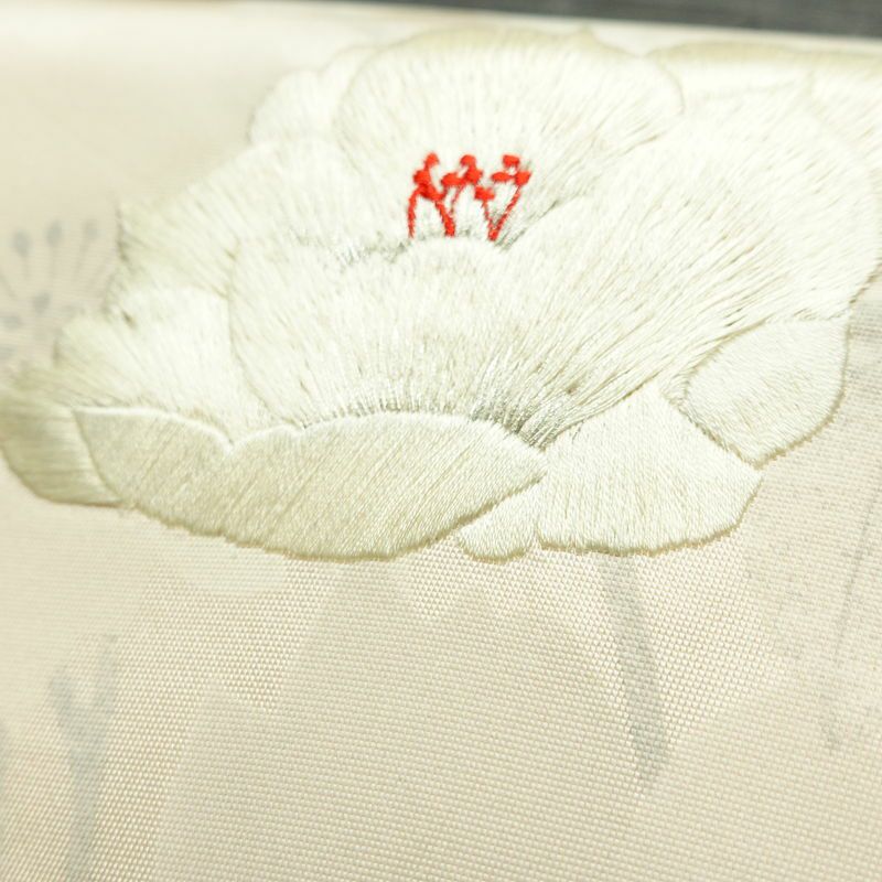 名古屋帯 太鼓柄 正絹 花柄 名古屋仕立て なごや帯 リサイクル帯 帯 刺繍 ピンク_画像5