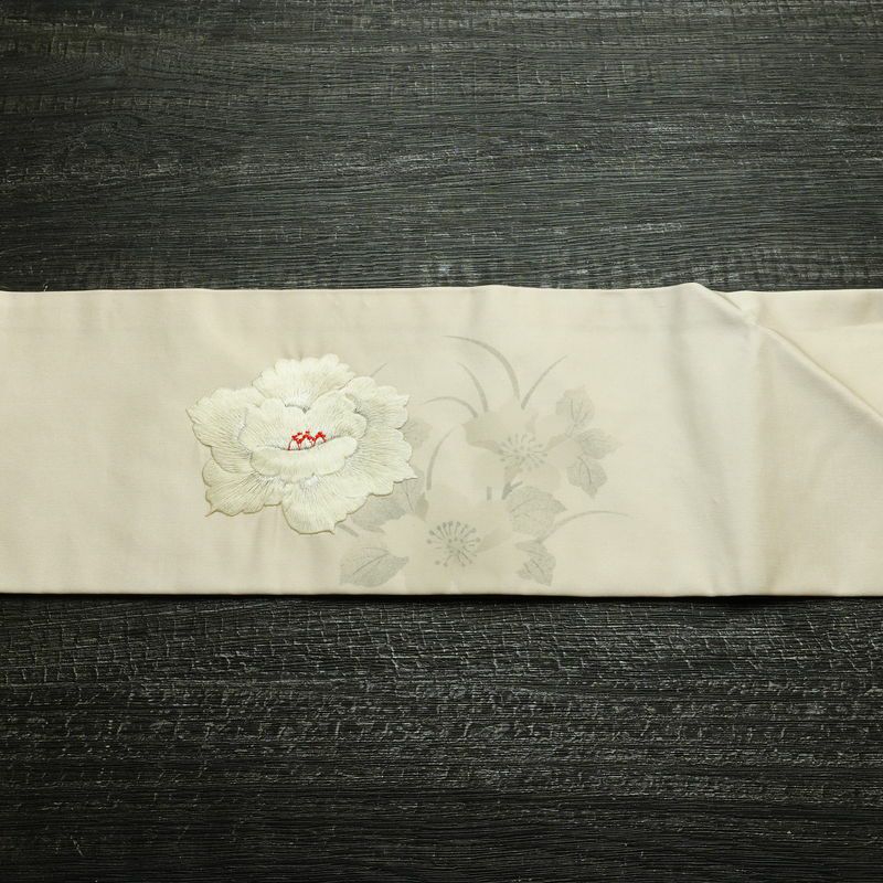 名古屋帯 太鼓柄 正絹 花柄 名古屋仕立て なごや帯 リサイクル帯 帯 刺繍 ピンク_画像14