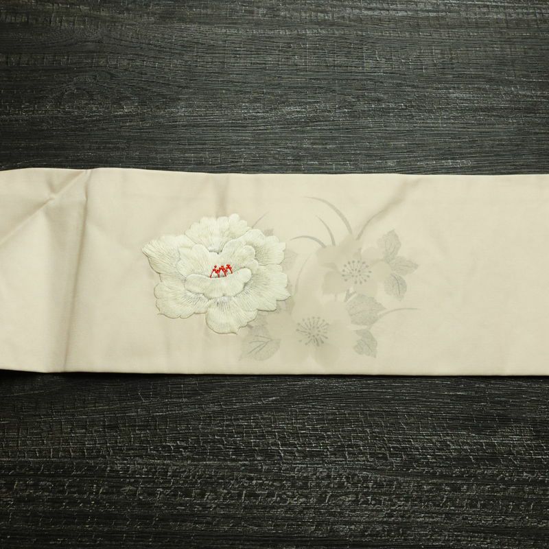 名古屋帯 太鼓柄 正絹 花柄 名古屋仕立て なごや帯 リサイクル帯 帯 刺繍 ピンク_画像15