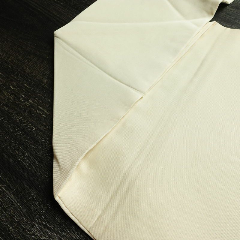 名古屋帯 太鼓柄 落款入り 正絹 木の葉・植物柄 名古屋仕立て なごや帯 リサイクル帯 帯 白_画像21