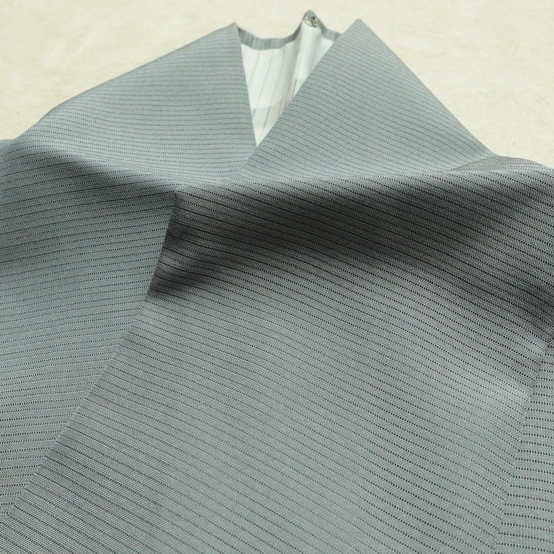 単衣 色無地 絽 良品 しつけ糸付き 夏用 ポリエステル 無地 単衣仕立て 身丈145.5cm 裄丈61.5cm リサイクル着物 着物 お茶会 フォーマル 青・紺_画像17