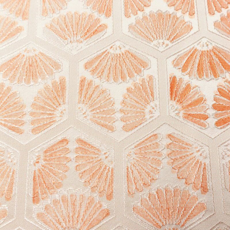 小紋 正絹 亀甲柄 袷仕立て 身丈168.5cm 裄丈67.5cm リサイクル着物 着物 橙_画像7