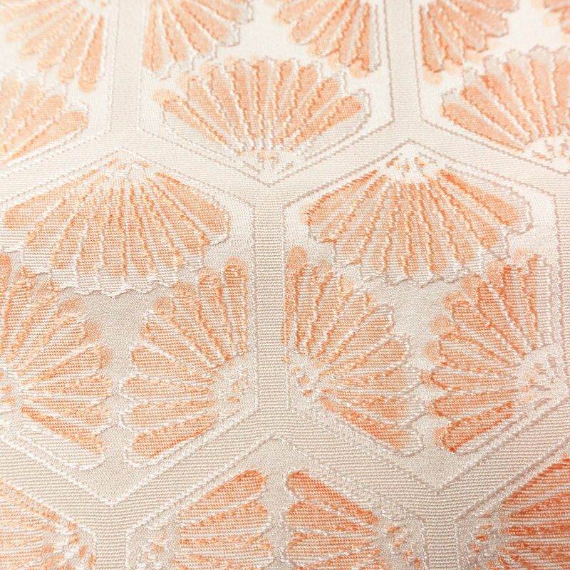 小紋 正絹 亀甲柄 袷仕立て 身丈168.5cm 裄丈67.5cm リサイクル着物 着物 橙_画像8