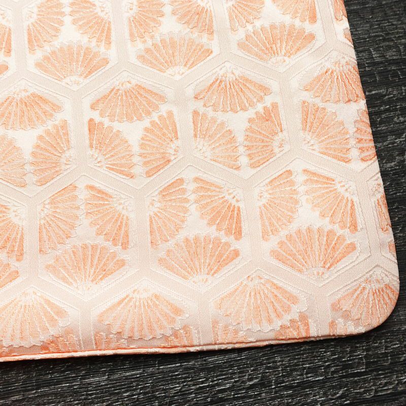 小紋 正絹 亀甲柄 袷仕立て 身丈168.5cm 裄丈67.5cm リサイクル着物 着物 橙_画像16