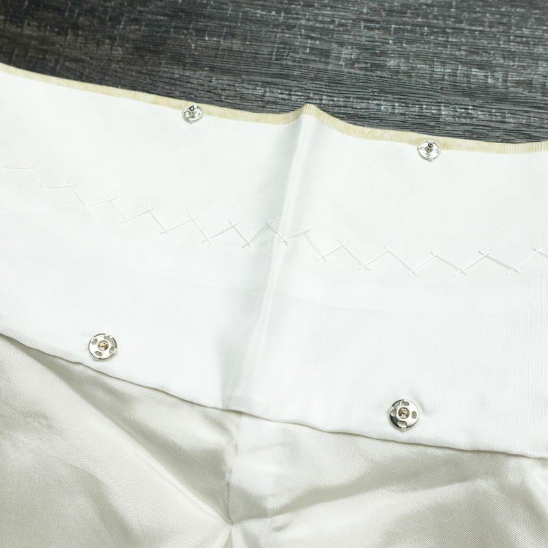 訪問着 良品 落款入り 正絹 幾何学柄・抽象柄 袷仕立て 身丈163.5cm 裄丈66.5cm リサイクル着物 着物 おしゃれ 紬地 緑・うぐいす色_画像20