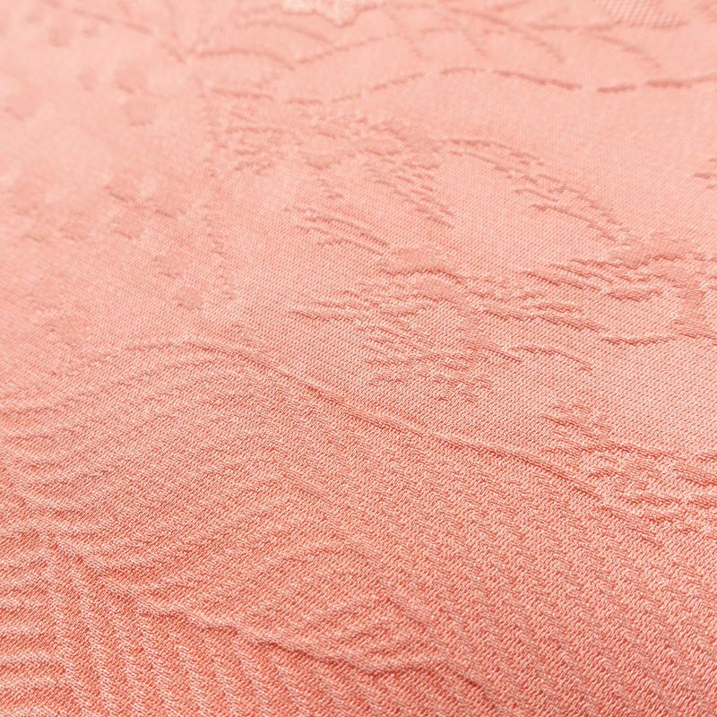 色無地 一つ紋付き 正絹 木の葉・植物柄 袷仕立て 身丈163cm 裄丈64.5cm リサイクル着物 着物 お茶会 フォーマル ピンク_画像10