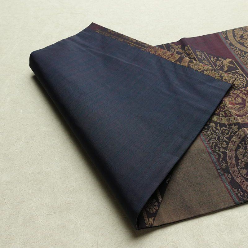 名古屋帯 六通柄 良品 正絹 幾何学柄・抽象柄 名古屋仕立て なごや帯 リサイクル帯 帯 モダン おしゃれ 紫・藤色_画像9