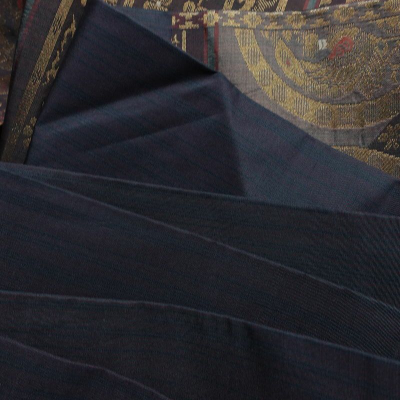 名古屋帯 六通柄 良品 正絹 幾何学柄・抽象柄 名古屋仕立て なごや帯 リサイクル帯 帯 モダン おしゃれ 紫・藤色_画像18