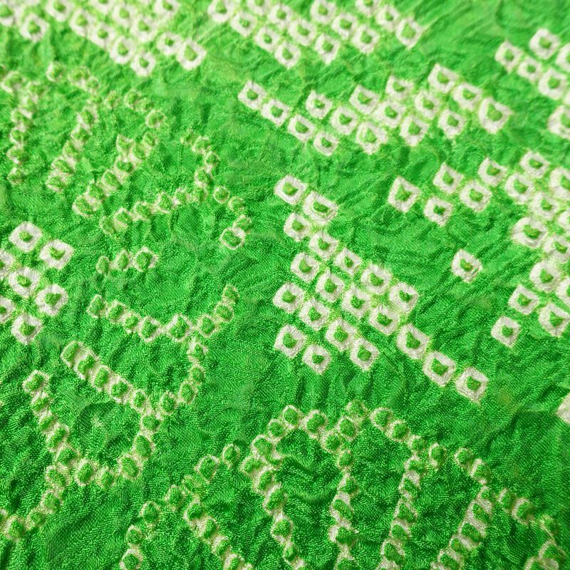 振袖 絞り 総絞り 正絹 花柄 袷仕立て 身丈156cm 裄丈65cm リサイクル着物 着物 二十歳 二十歳の集い お茶会 パーティー フォーマル 緑・うぐいす色_画像10