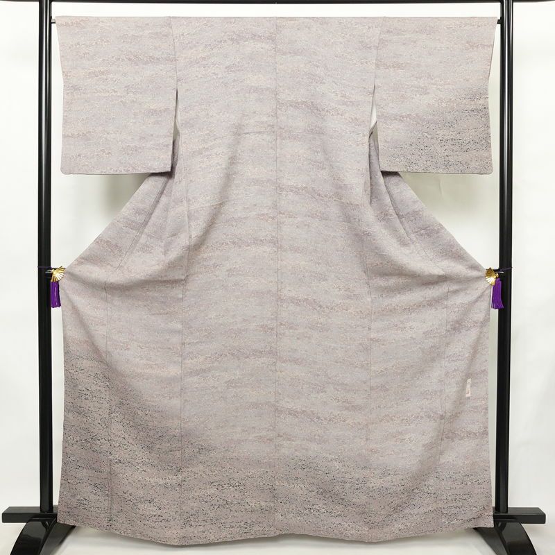 付け下げ ふくれ織 正絹 その他の柄 袷仕立て 身丈164cm 裄丈66cm リサイクル着物 着物 洒落 紫・藤色_画像1