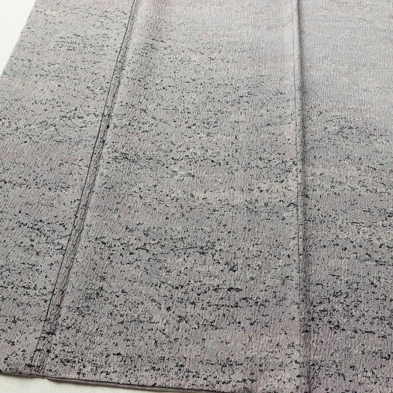 付け下げ ふくれ織 正絹 その他の柄 袷仕立て 身丈164cm 裄丈66cm リサイクル着物 着物 洒落 紫・藤色_画像5