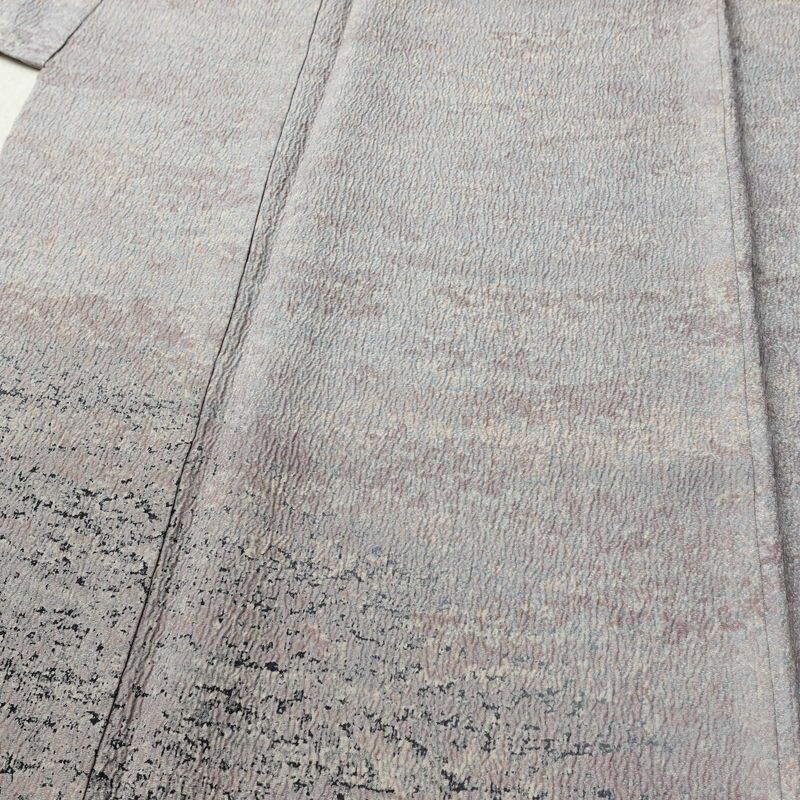 付け下げ ふくれ織 正絹 その他の柄 袷仕立て 身丈164cm 裄丈66cm リサイクル着物 着物 洒落 紫・藤色_画像6