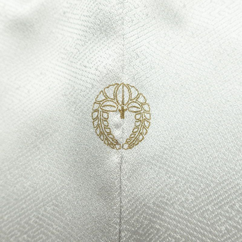 訪問着 金駒刺繍 一つ紋付き 正絹 古典柄 袷仕立て 身丈164.5cm 裄丈65cm リサイクル着物 着物 箔 金彩 入学式 卒業式 七五三 お宮参り フォーマル 四季花 菊 ブルーグレー グレー_画像13