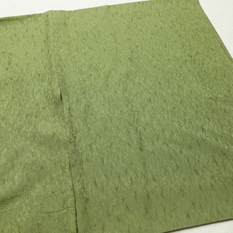 訪問着 一つ紋付き 正絹 木の葉・植物柄 袷仕立て 身丈162cm 裄丈68cm リサイクル着物 着物 刺繍 箔 入学式 卒業式 七五三 お宮参り フォーマル 緑・うぐいす色_画像13