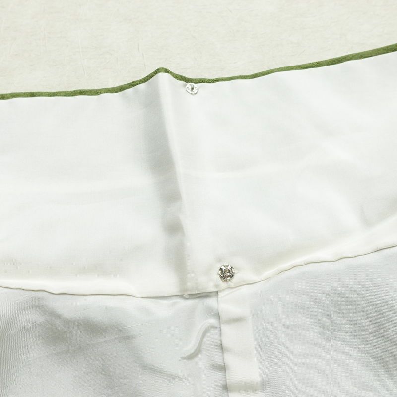 訪問着 一つ紋付き 正絹 木の葉・植物柄 袷仕立て 身丈162cm 裄丈68cm リサイクル着物 着物 刺繍 箔 入学式 卒業式 七五三 お宮参り フォーマル 緑・うぐいす色_画像20