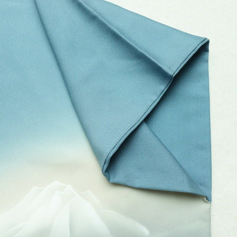 付け下げ 落款入り 植村彩弘 正絹 風景柄 袷仕立て 身丈151cm 裄丈65cm リサイクル着物 着物 入学式 卒業式 七五三 お宮参り フォーマル 青・紺_画像16