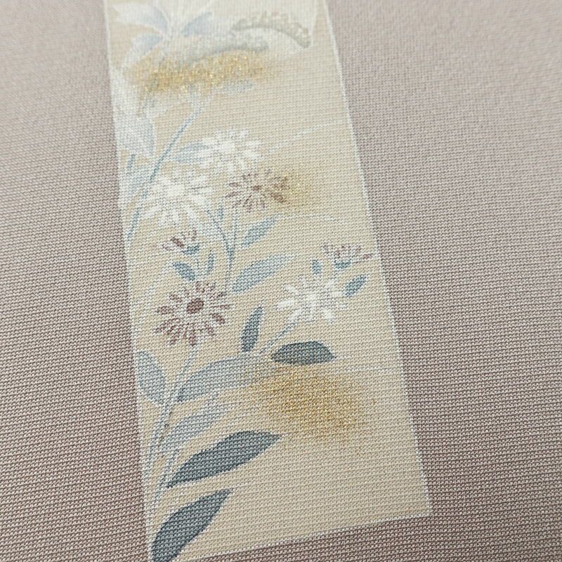 付け下げ 正絹 木の葉・植物柄 袷仕立て 身丈149.5cm 裄丈62cm リサイクル着物 着物 刺繍 箔 共八掛 入学式 卒業式 七五三 お宮参り フォーマル 上品 紫・藤色_画像10