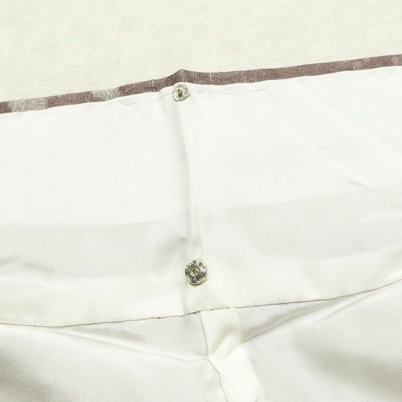 紬 正絹 花柄 袷仕立て 身丈168.5cm 裄丈69cm リサイクル着物 着物 紫・藤色_画像20