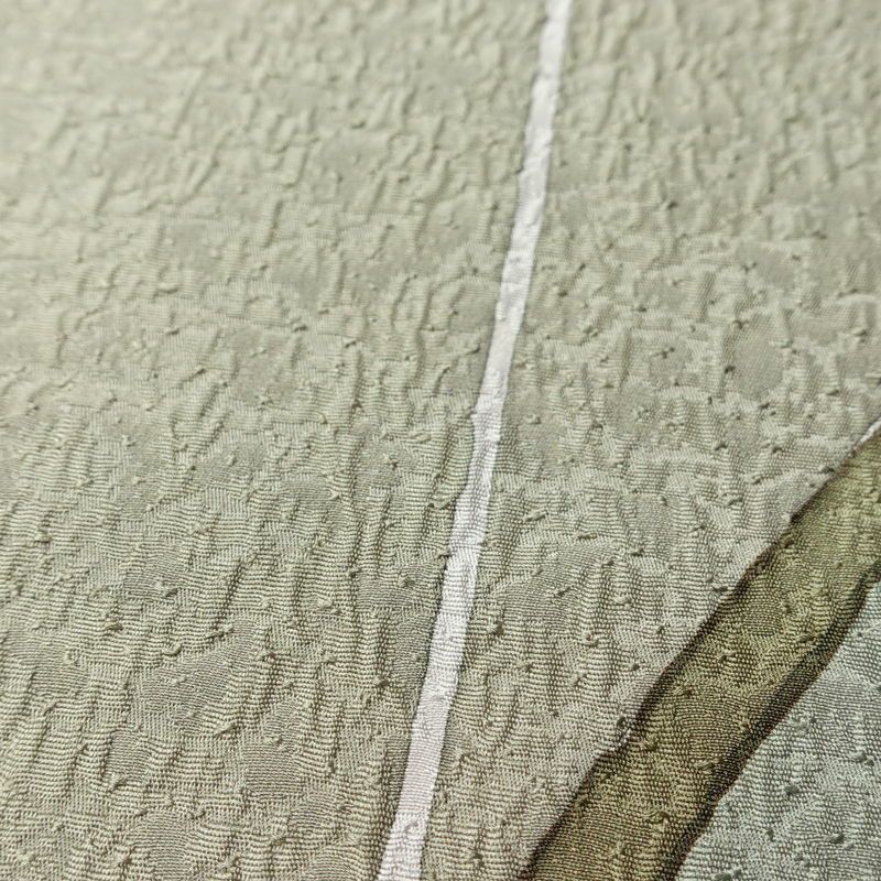 小紋 良品 しつけ糸付き ふくれ織 正絹 幾何学柄・抽象柄 袷仕立て 身丈152cm 裄丈65cm リサイクル着物 着物 多色使い_画像9