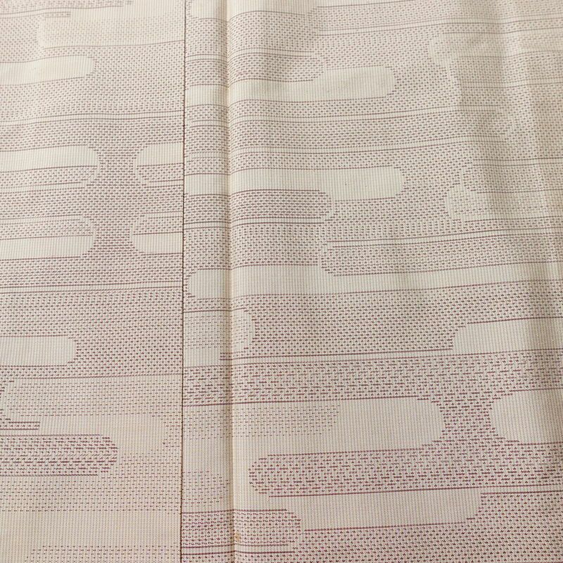 大島紬 都喜ヱ門 手絣 証紙あり 正絹 古典柄 袷仕立て 身丈154cm 裄丈62.5cm リサイクル着物 一部しつけ糸付き 着物 ベージュピンク ピンク_画像6