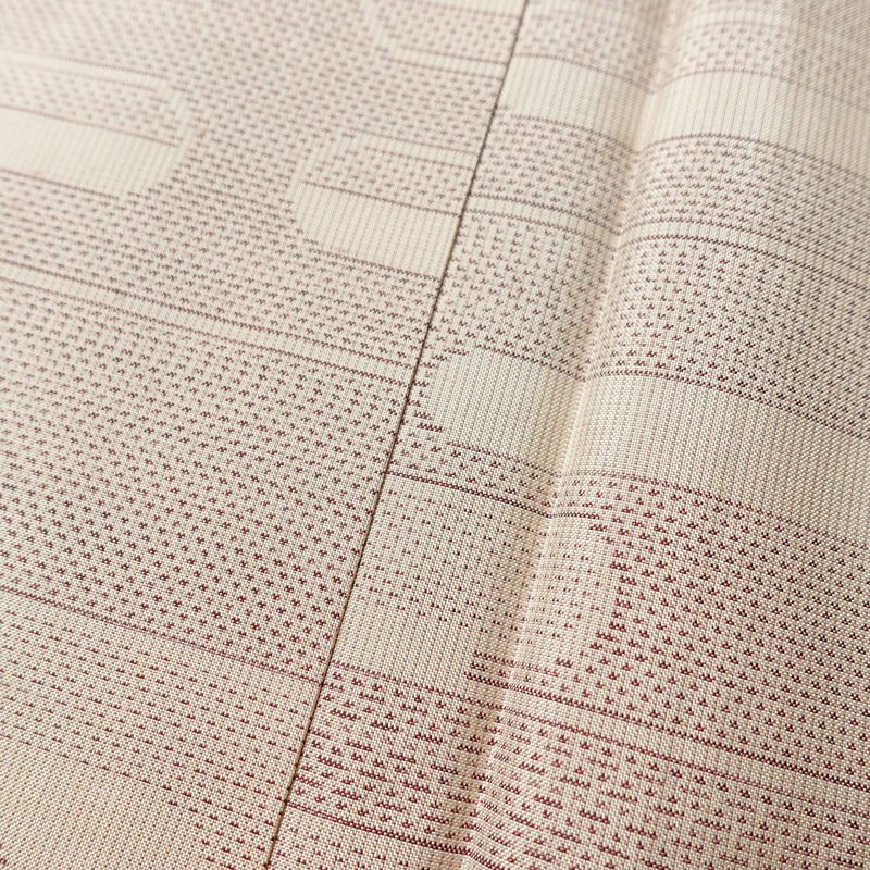 大島紬 都喜ヱ門 手絣 証紙あり 正絹 古典柄 袷仕立て 身丈154cm 裄丈62.5cm リサイクル着物 一部しつけ糸付き 着物 ベージュピンク ピンク_画像7