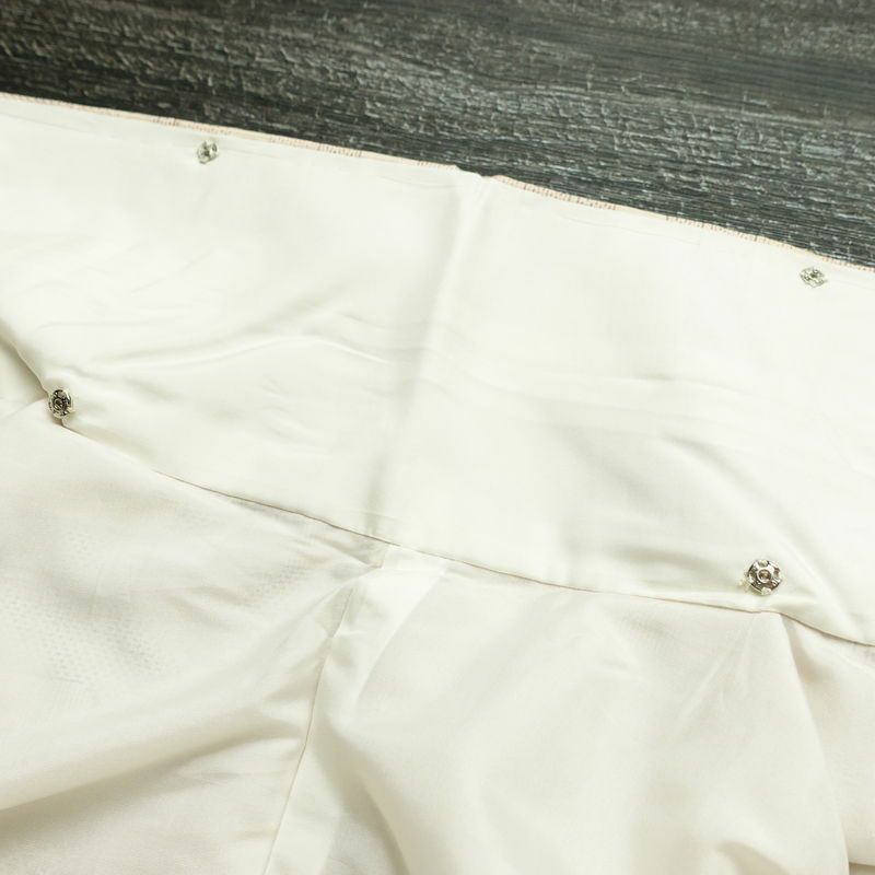 大島紬 都喜ヱ門 手絣 証紙あり 正絹 古典柄 袷仕立て 身丈154cm 裄丈62.5cm リサイクル着物 一部しつけ糸付き 着物 ベージュピンク ピンク_画像20