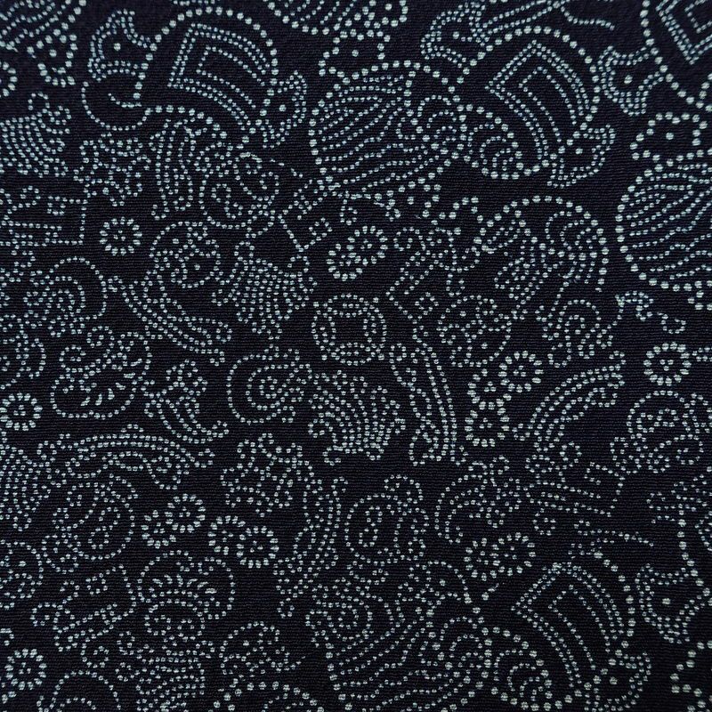 付け下げ しつけ糸付き 縮緬 正絹 古典柄 袷仕立て 身丈156.5cm 裄丈66.5cm リサイクル着物 着物 青・紺_画像10