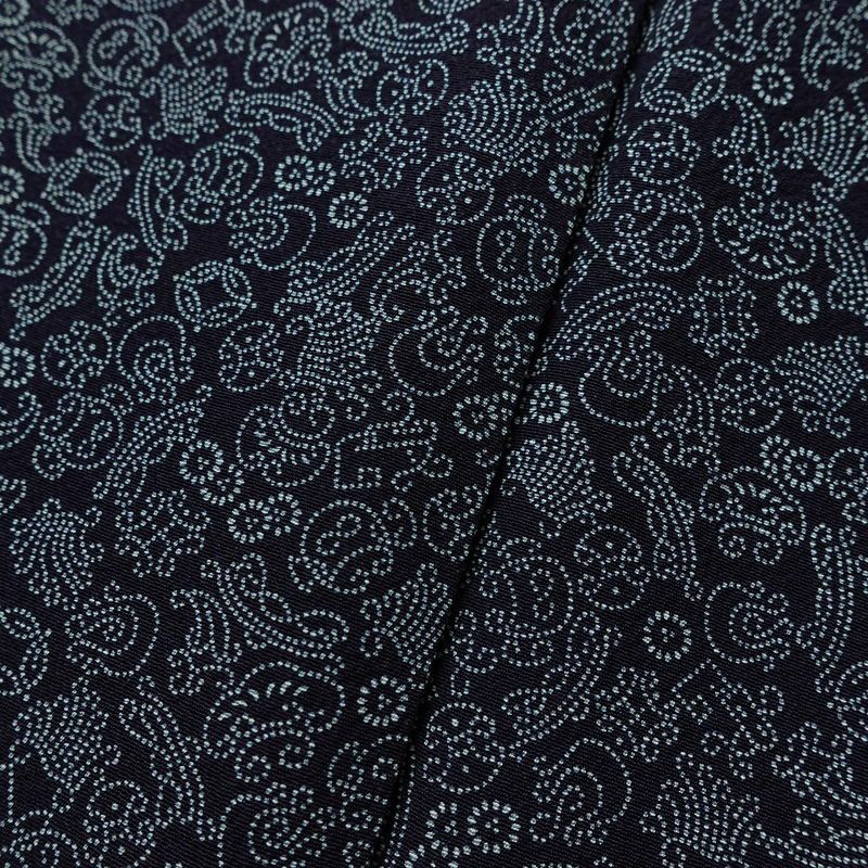 付け下げ しつけ糸付き 縮緬 正絹 古典柄 袷仕立て 身丈156.5cm 裄丈66.5cm リサイクル着物 着物 青・紺_画像11