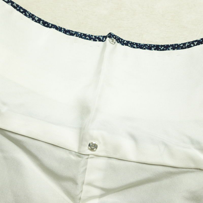 付け下げ しつけ糸付き 縮緬 正絹 古典柄 袷仕立て 身丈156.5cm 裄丈66.5cm リサイクル着物 着物 青・紺_画像19