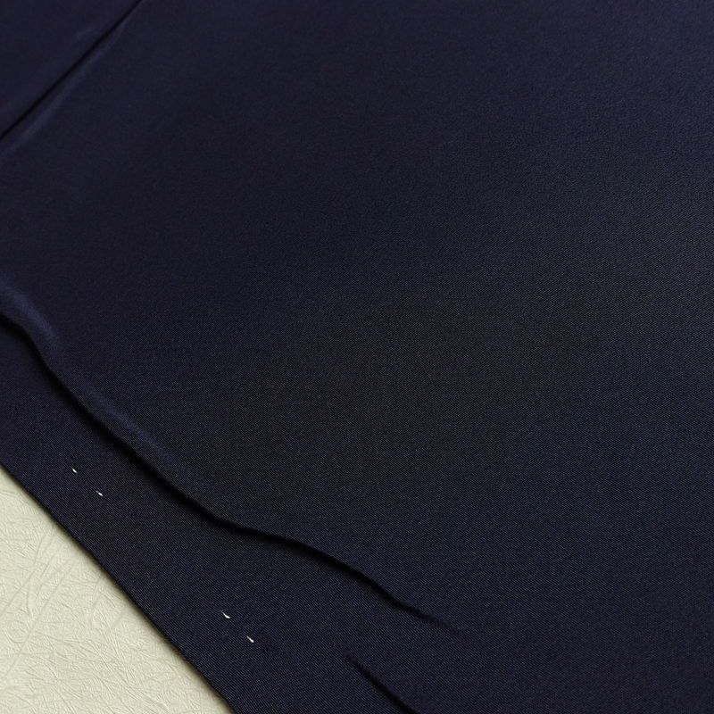 付け下げ しつけ糸付き 縮緬 正絹 古典柄 袷仕立て 身丈156.5cm 裄丈66.5cm リサイクル着物 着物 青・紺_画像20